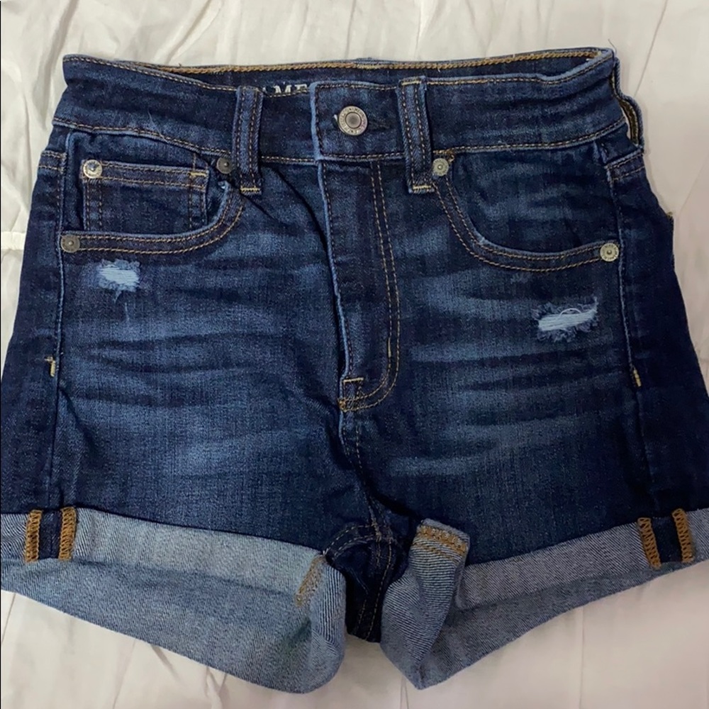 American Eagle Super Hi-Rise Shortie Jean Shorts